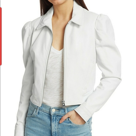 NWT LaMarque luxury white leather jacket size medium - Picture 7 of 17